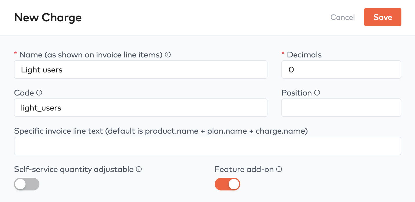 New Charge form for Light users with the Feature add-on toggle turned on