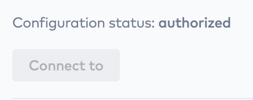 Configuration status showing authorized after connecting to QuickBooks